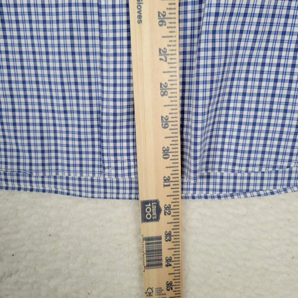 Ralph Lauren Button Down Shirt Mens XXL Blue White Gingham Short Sleeve Check - Picture 6 of 13